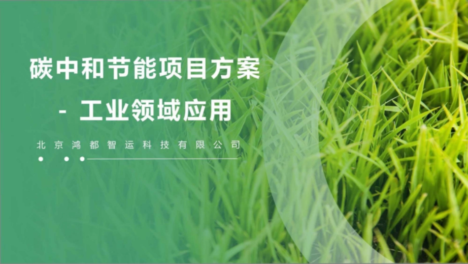 碳中和节能项目方案-工业领域应用_第1页