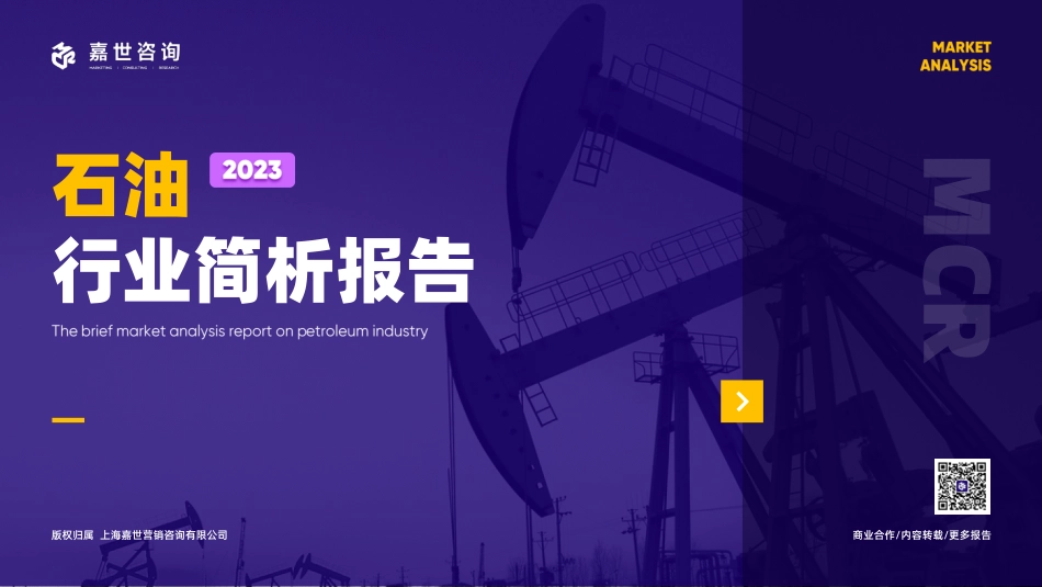 2023石油行业发展简析报告-嘉世咨询_第1页