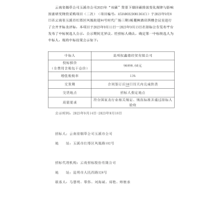 【中标】碳排放9.6万-云南省烟草公司玉溪市公司2023年“双碳”背景下烟田碳排放变化规律与影响因素研究物资采购项目（二次）中标结果公示-昆明权鑫德经贸有限公司