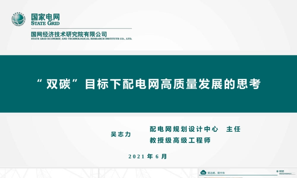 “双碳”目标下配电网高质量发展的思考