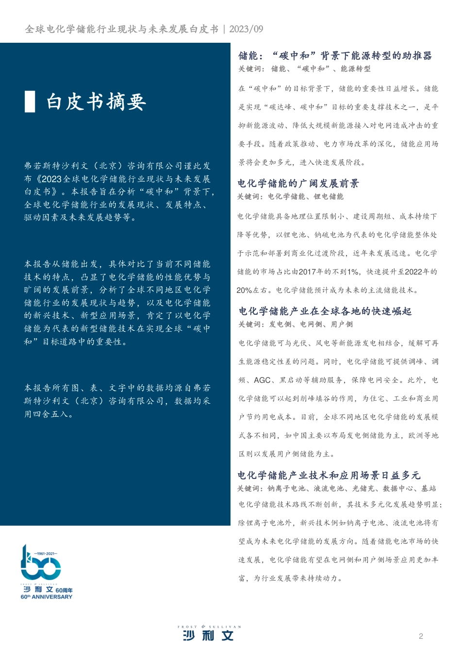 2023全球电化学储能行业现状与未来发展白皮书-沙利文咨询_第2页