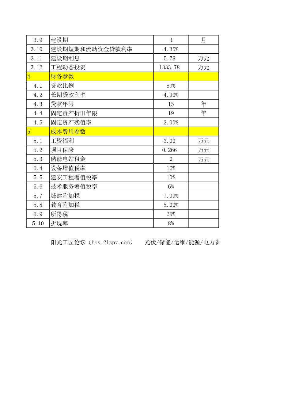【Excel计算表】储能项目预期经济收益测算模型_第2页
