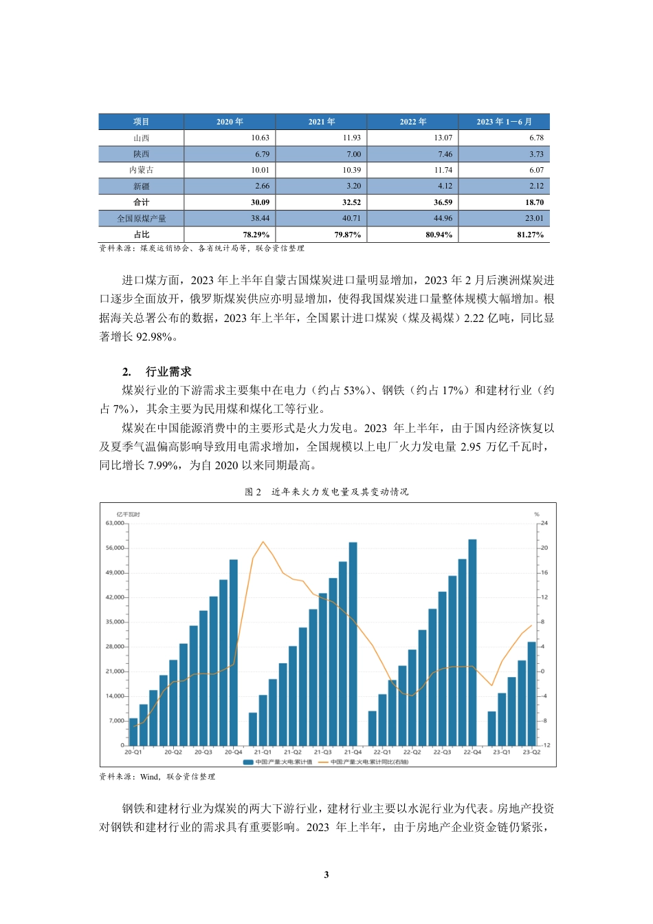 2023年上半年煤炭行业信用分析及展望--联合资信_第3页