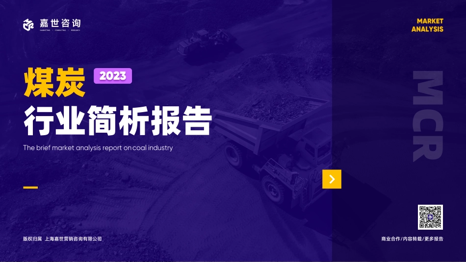 2023煤炭行业发展简析报告-MCR嘉世咨询_第1页