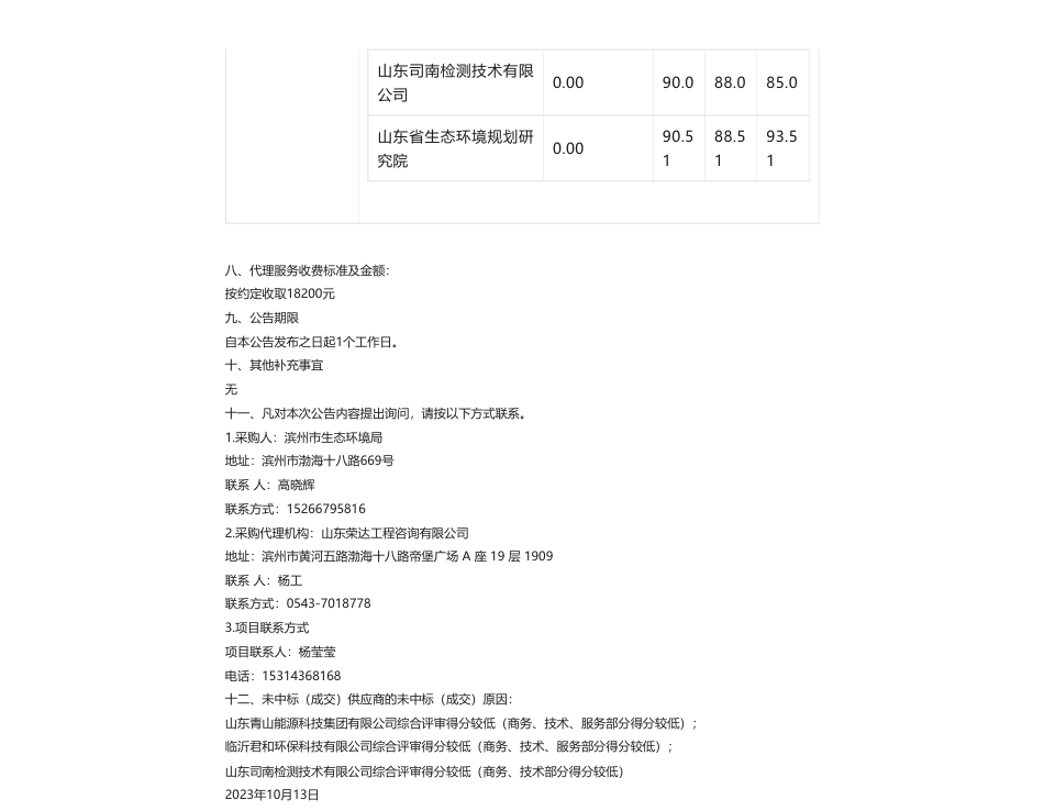 【中标】碳系统133万-滨州市生态环境局碳排放数据质控暨“两高”项目核查项目成交公示_第2页