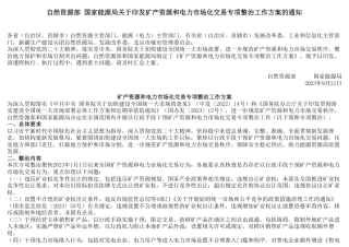 【政策】矿产资源和电力市场化交易专项整治工作方案