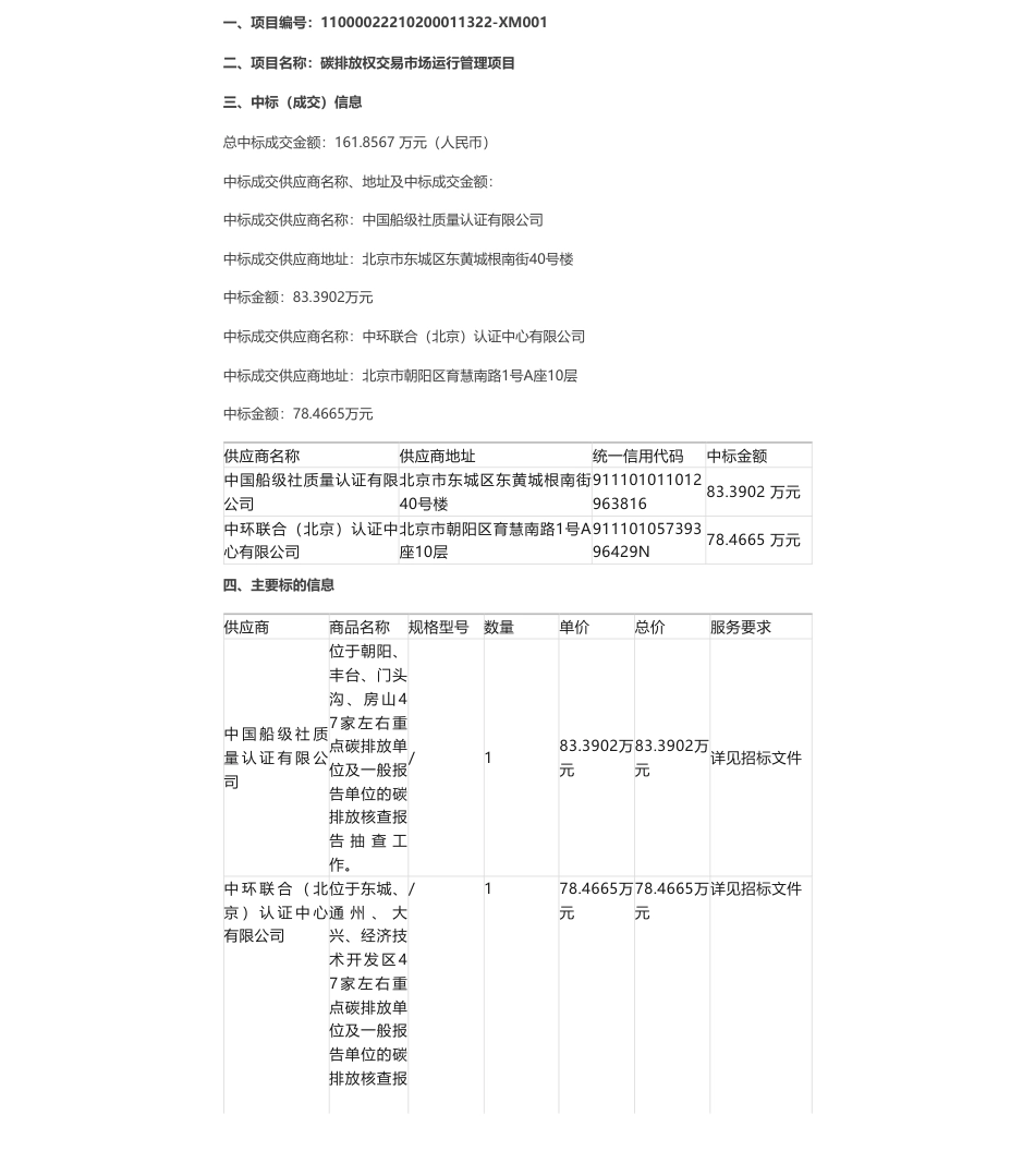 【中标】碳排放161.8万-碳排放权交易市场运行管理项目03-04包中标公告-中国船级社质量认证有限公司_第1页