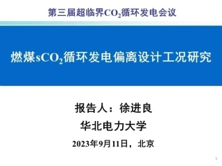 徐进良：燃煤sCO2循环发电偏离设计工况研究