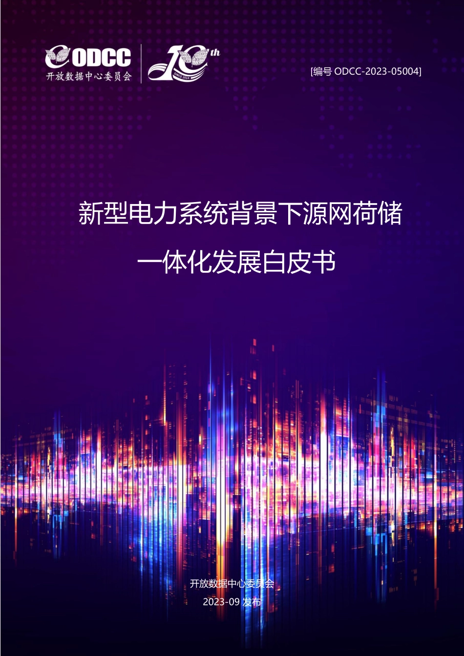 新型电力系统背景下源网荷储一体化发展白皮书_第1页