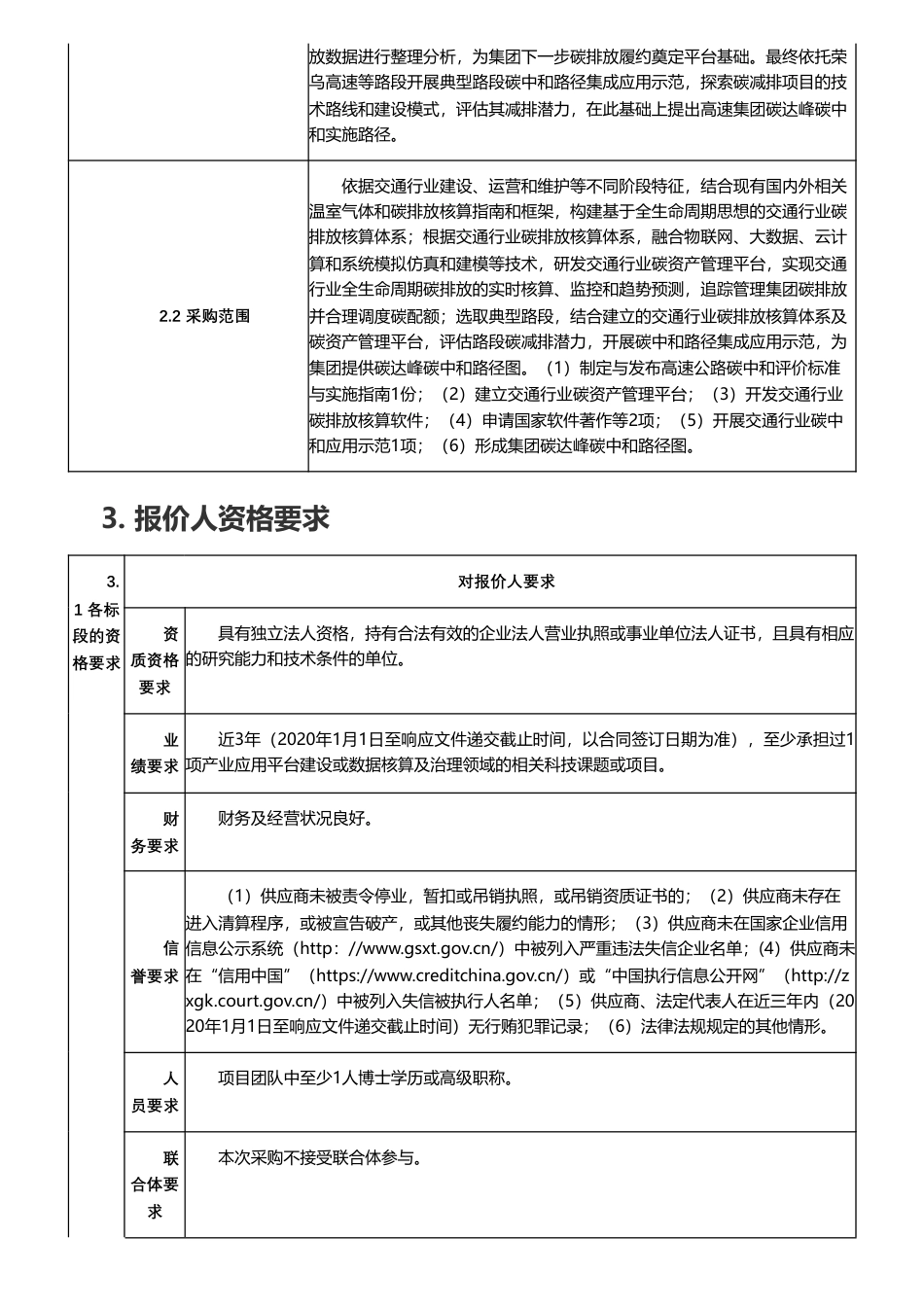 【招标】碳系统-山东高速能源发展有限公司选聘《基于碳溯源的交通行业碳资产管理平台研发与应用示范》科技课题协作单位_第2页