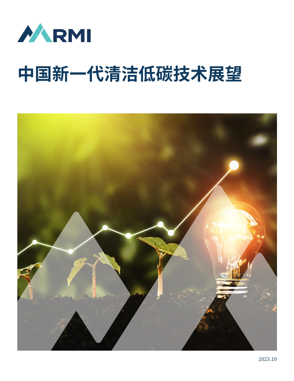 【最新】中国新一代清洁低碳技术展望-RMI_第1页