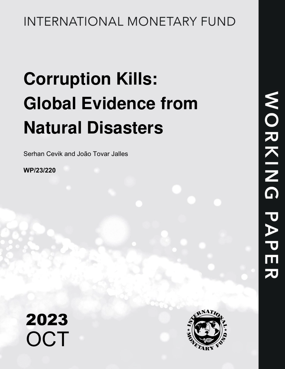 IMF-腐败致死：来自自然灾害的全球证据（英）-2023.10-15页_第1页