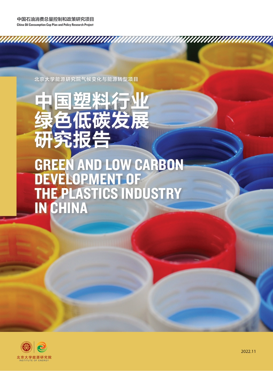 ZG塑料行业绿色低碳发展研究报告--北京大学能源研究院_第1页
