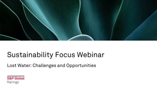 可持续发展洞察研究：挑战与机遇（演讲PPT英语版）--标普