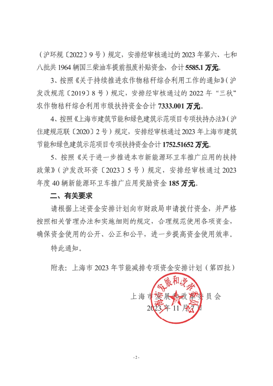 【政策】上海市2023年节能减排专项资金安排计划 （第四批）_第2页