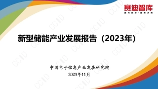2023新型储能产业发展报告--赛迪智库