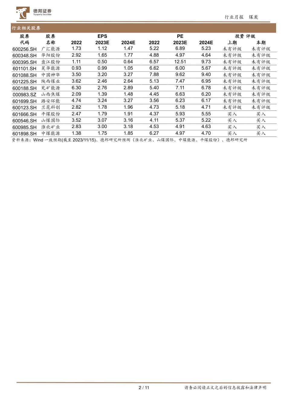 德邦证券：煤炭10月供给下降，复苏支撑煤价_第2页