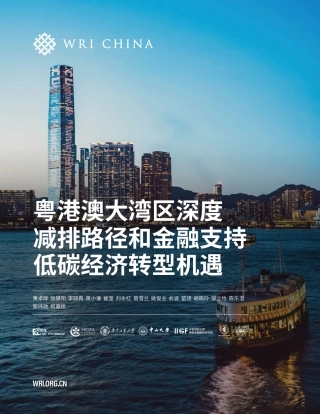 粤港澳大湾区深度减排路径和金融支持低碳经济转型机遇