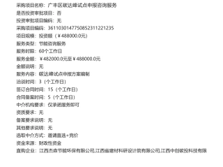【招标】碳系统48万-广丰区碳达峰试点申报咨询服务