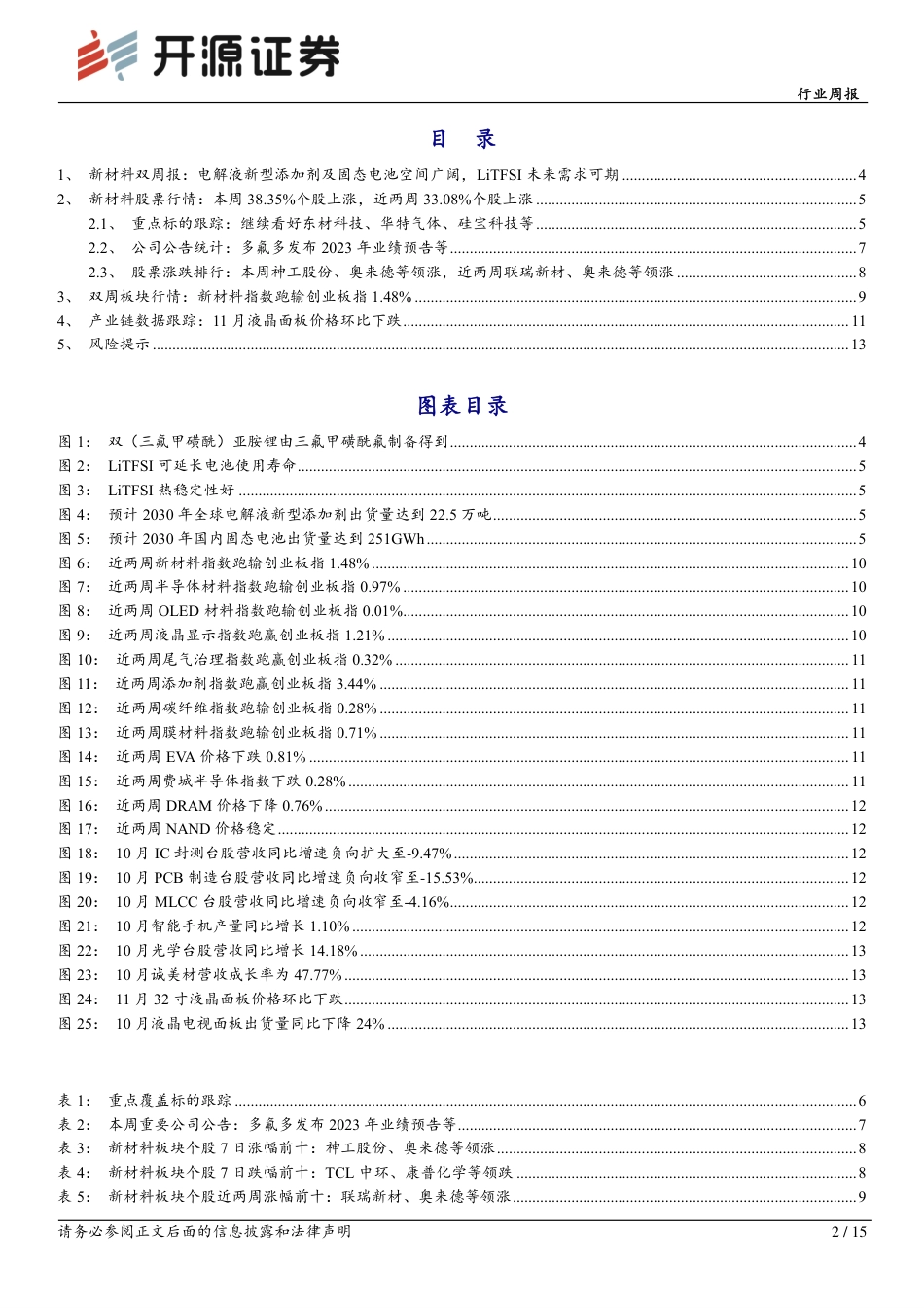 开源证券：电解液新型添加剂及固态电池空间广阔，LiTFSI未来需求可期_第2页