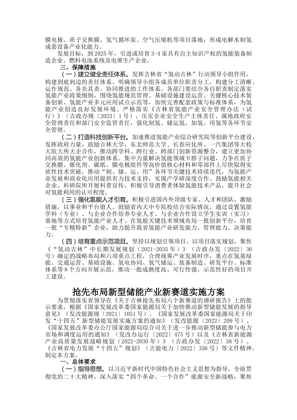 【政策】吉林省抢先布局氢能产业新赛道实施方案、吉林省抢先布局新型储能产业新赛道实施方案_第3页