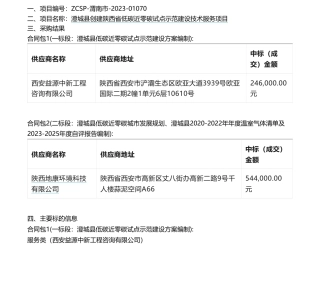 【中标】碳咨询79万-渭南市澄城县创建陕西省低碳近零碳试点示范建设技术服务项目中标（成交）结果-西安益源中新工程咨询有限公司等