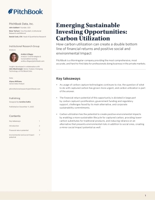 PitchBook-新兴的可持续投资机会：碳利用（英）-2023-9页
