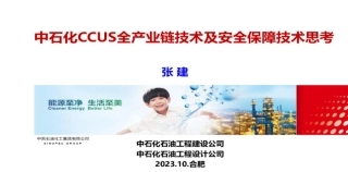 中石化CCUS全产业链技术及安全保障技术思考
