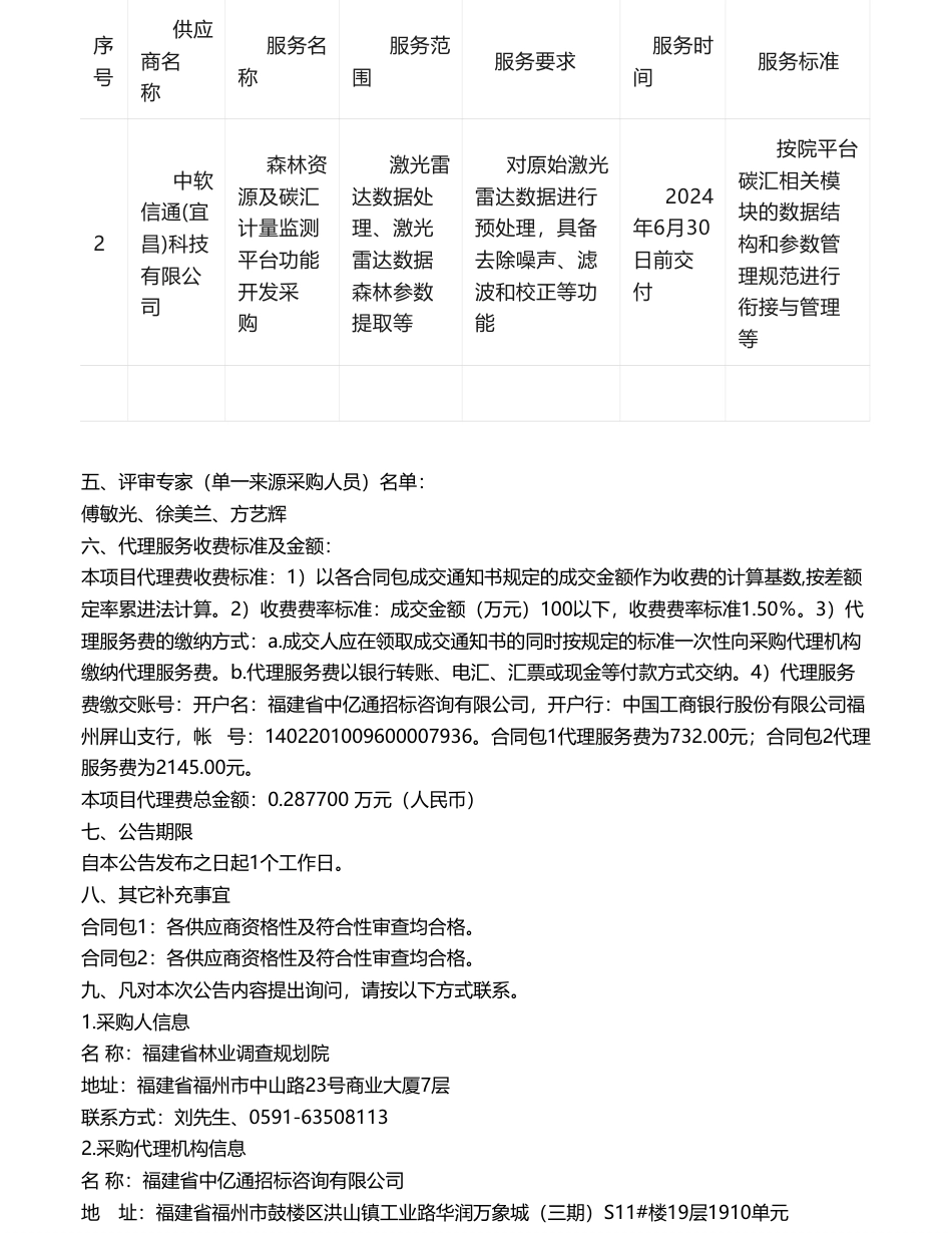 【中标】碳汇19.18万-福建省森林资源智慧监测和碳汇计量关键技术研究激光雷达点云数据采集与森林资源及碳汇计量监测平台功能开发采购项目成交公告-福州博力科技有限公司_第2页