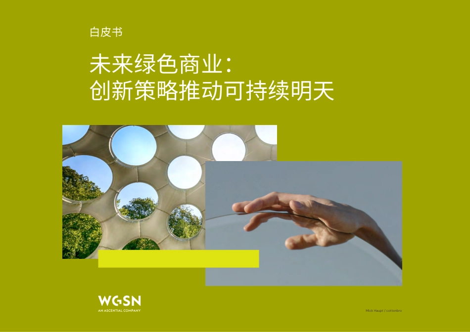 未来绿色商业创新策略推动可持续明天白皮书--WGSN_第1页