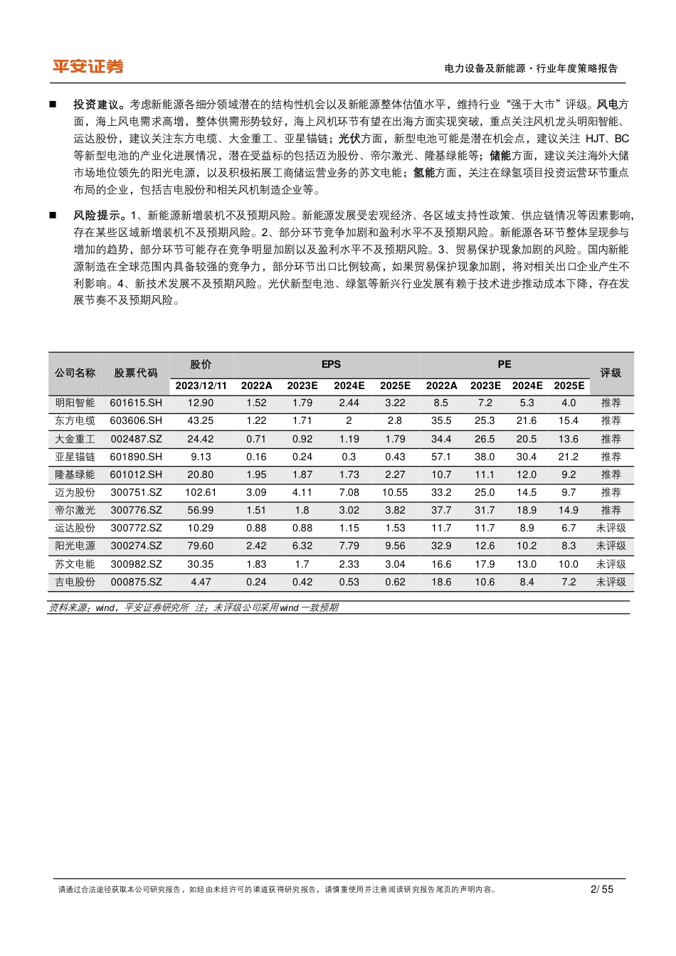 平安证券：电力设备及新能源行业2024 年年度策略报告-新市场与新技术破局，结构性机会可期_第2页