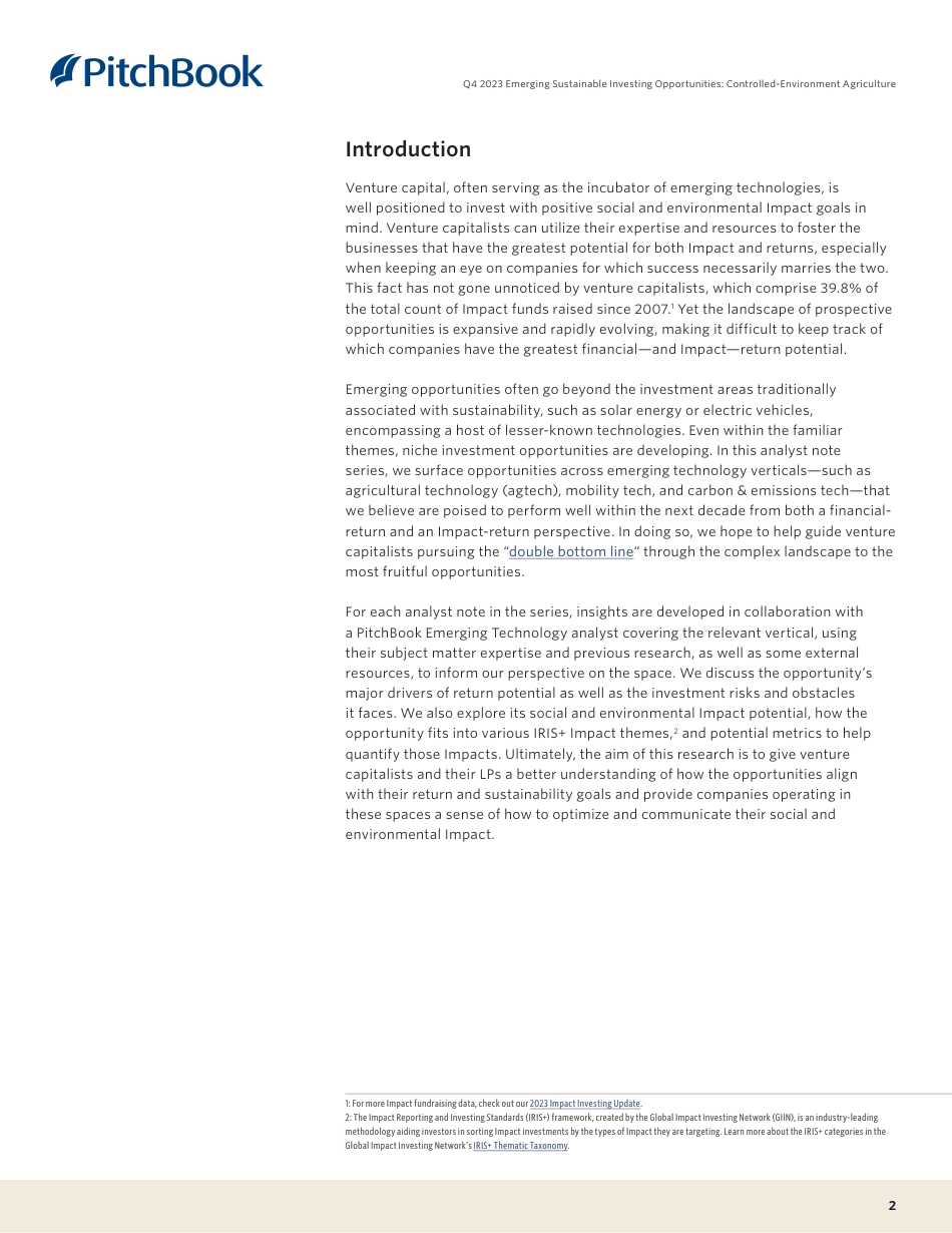 【推荐】PitchBook-新兴的可持续投资机会：受控环境农业（英）-2023-12页_第2页