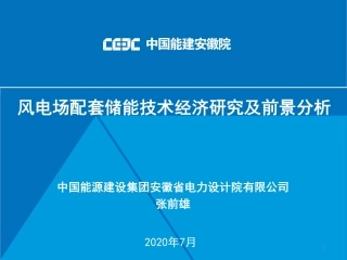 【专家PPT】风电场配套储能技术经济研讨