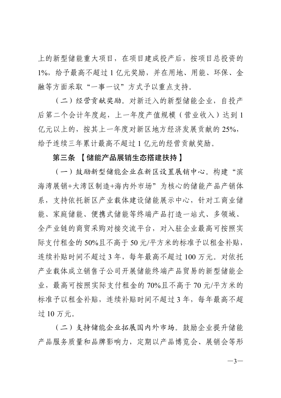 【政策】东莞滨海湾新区促进新型储能产业发展扶持办法_第3页
