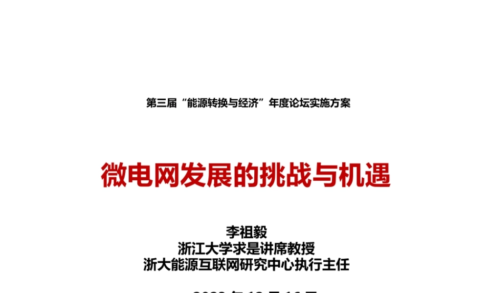 李祖毅：微电网发展的挑战与机遇