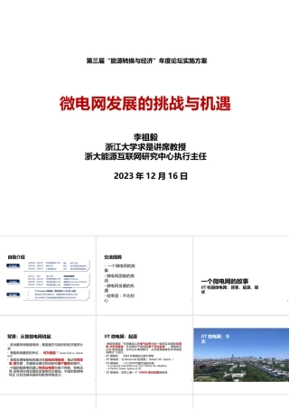 李祖毅：微电网发展的挑战与机遇