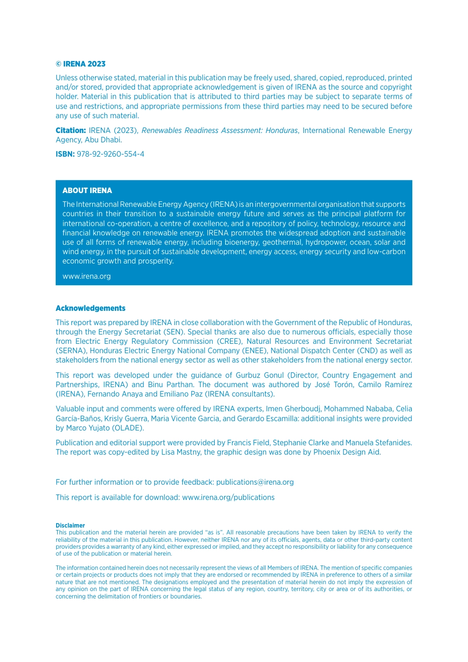 IRENA-可再生能源准备情况评估：洪都拉斯【英文版】_第2页