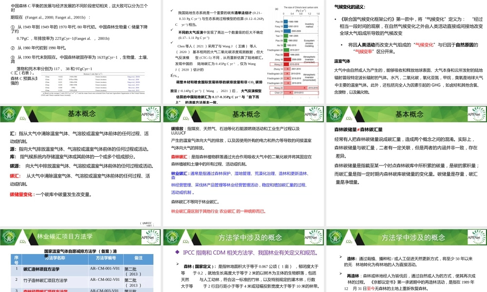 碳中和背景下的森林碳汇基本知识（可编辑版）