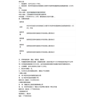【中标】碳汇179.5万-林芝市巴宜区生态系统碳汇交易可行性研究和国家核证自愿减排项目（CCER）开发成交公告-生态环境部南京环境科学研究所