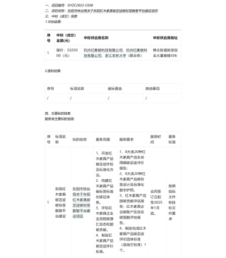 【中标】碳系统332.5万-东阳市林业局关于东阳红木家具碳足迹碳标签数智平台建设项目中标(成交)结果公告-杭州亿衡碳科技有限公司、杭州亿衡碳科技有限公司、浙江农林大学（联合体）