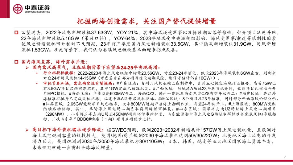 中泰证券：2024年风电策略-春风正暖复苏劲，潮涌寰宇启新程_第2页