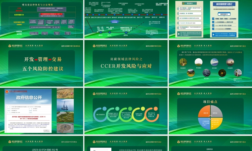 CCER交易风险防控与应对法律产品课件69页