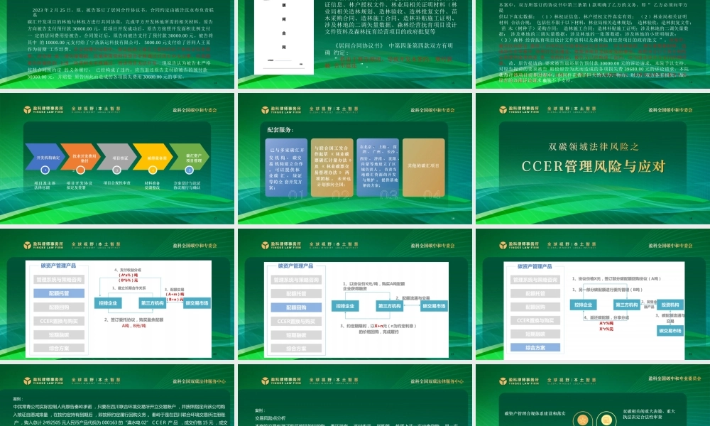 CCER交易风险防控与应对法律产品课件69页