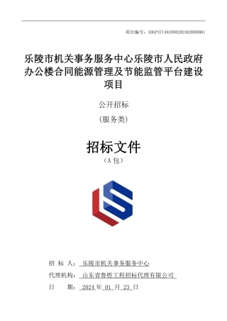 【招标文件】乐陵市合同能源管理及节能监管平台建设项目