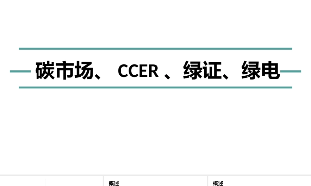 碳交易、CCER、绿证、绿电