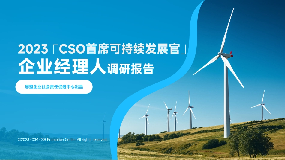 2023「CSO首席可持续发展官」企业经理人调研报告--思盟_第1页