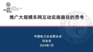 推广大规模车网互动实施路径的思考--中电联 刘永东