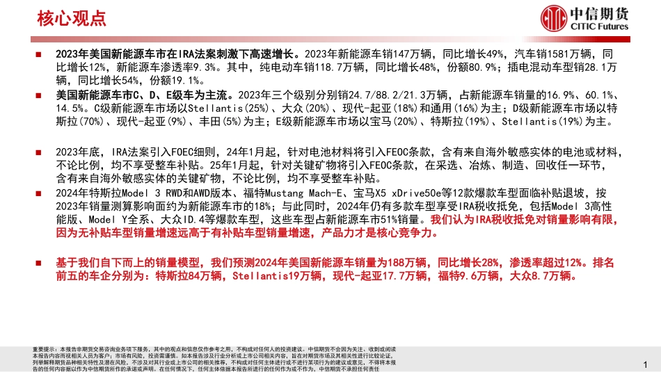 中信期货：2023年美国新能源车市场分析与2024年展望_第2页
