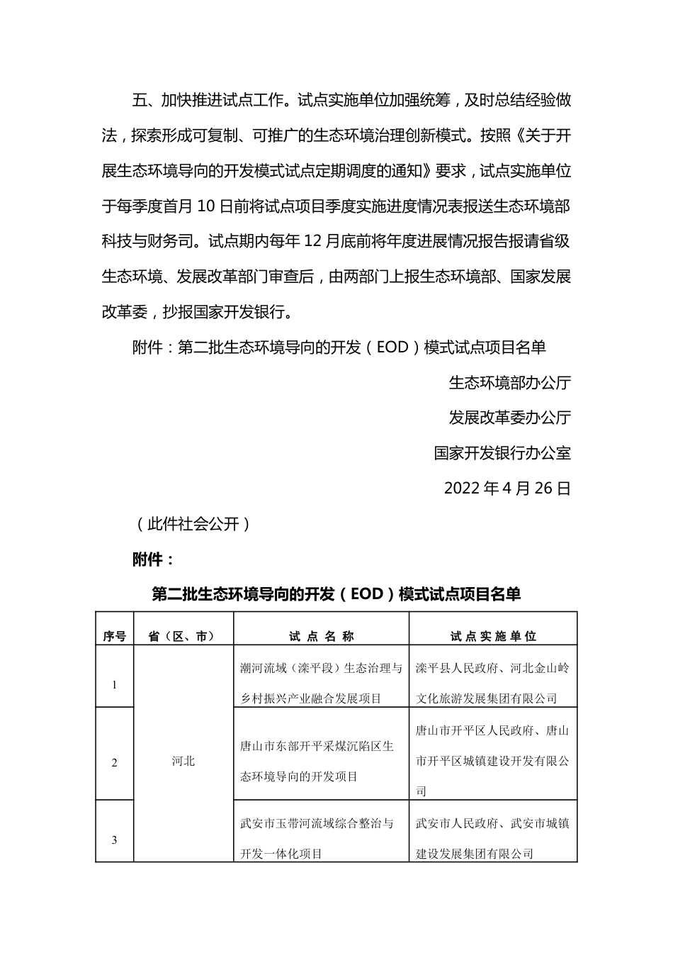 【政策】生态环境部办公厅关于同意开展第二批生态环境导向的开发（EOD）模式试点的通知_第3页