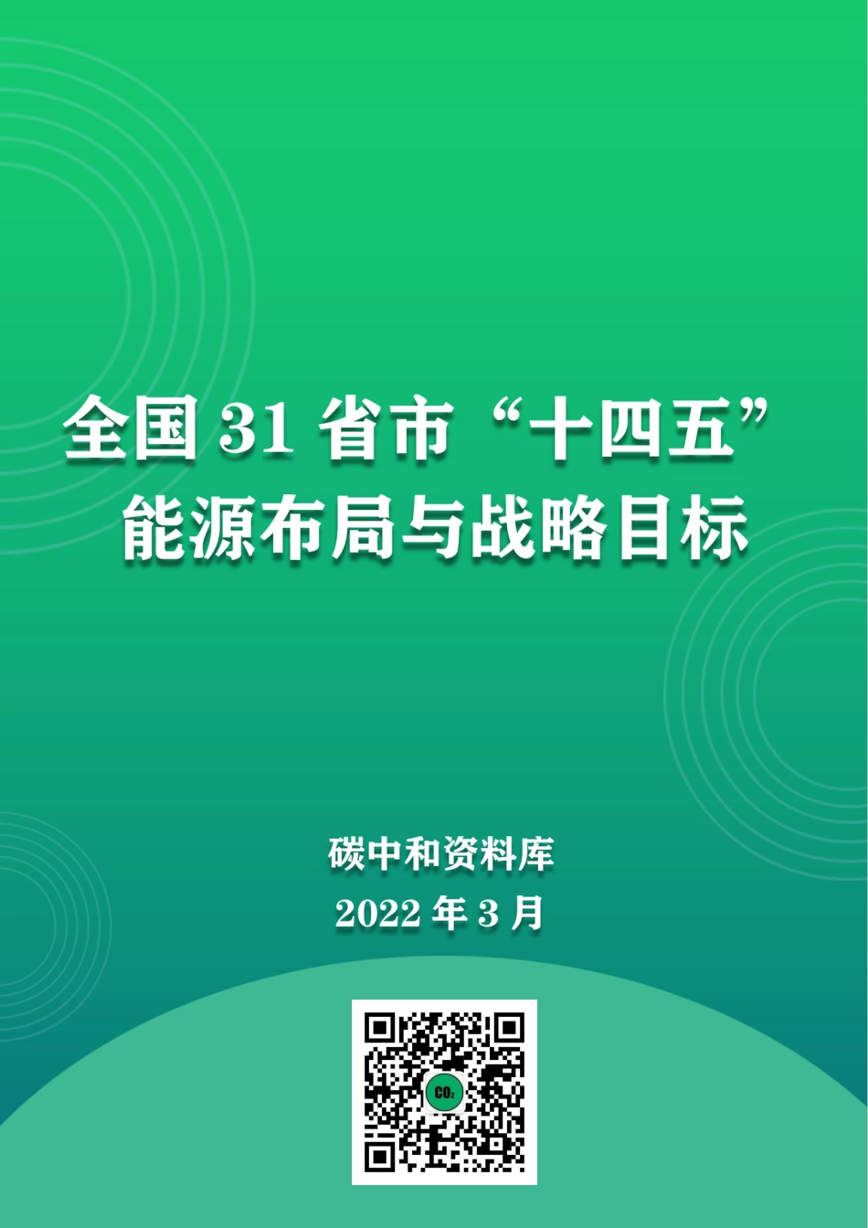全国31省市“十四五”能源布局及战略目标汇总_第1页